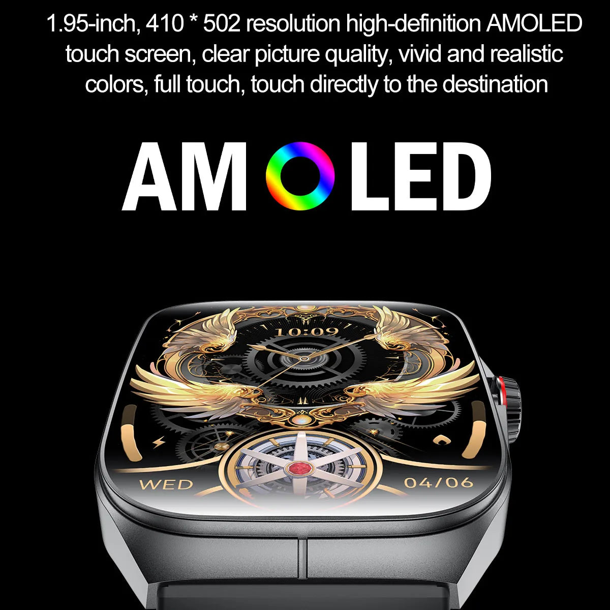 New AMOLED Screen Men Women Sports Health Watches Blue Tooth Call NFC Heart Rate Voice Assistant Smartwatch Waterproof  Music