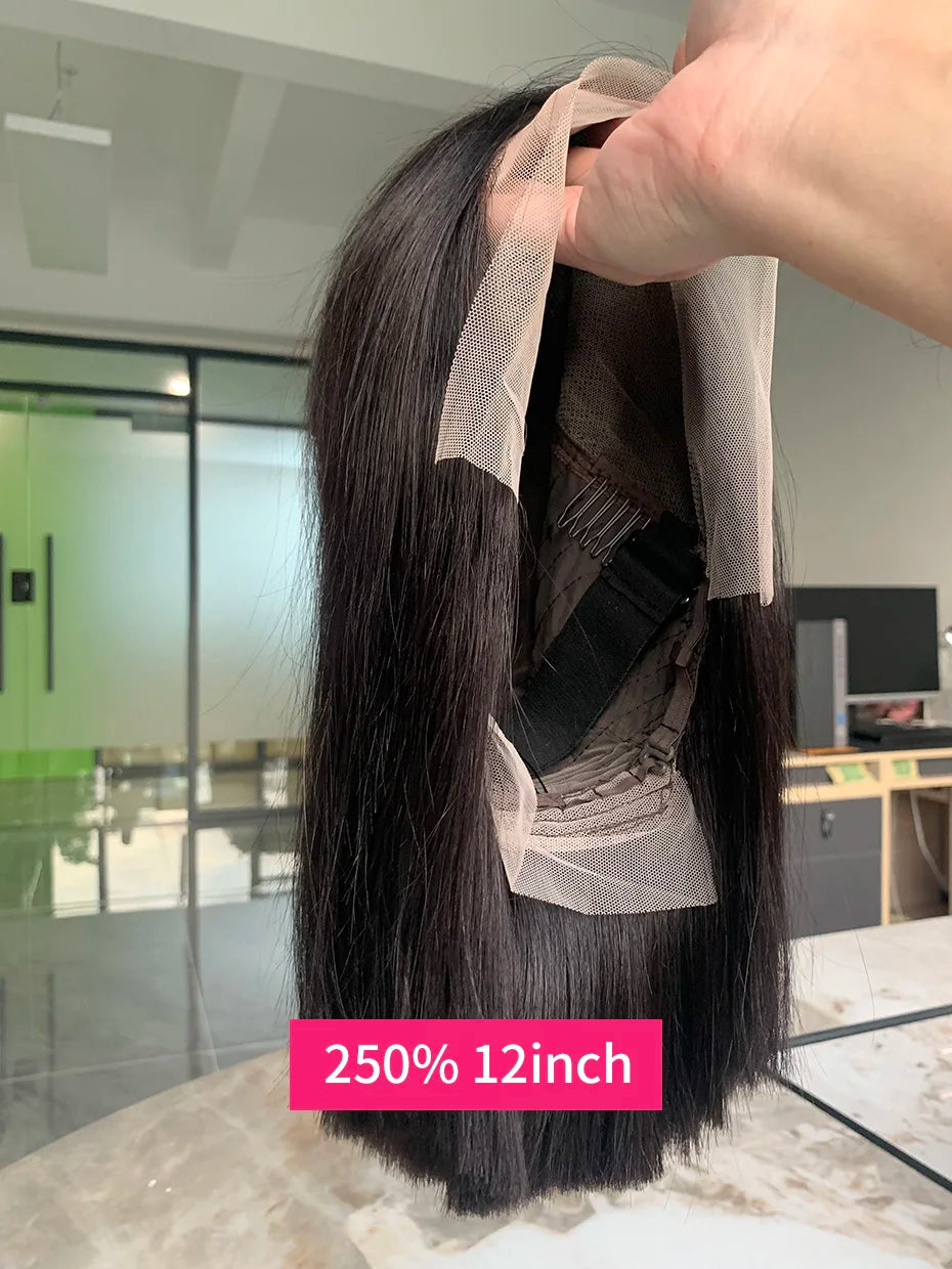 100 Raw Vietnamese Bone Straight 5x5 13x4 13x6 Glueless Wig Human Hair Ready to Wear Transparent Double Drawn Bob Wig Human Hair