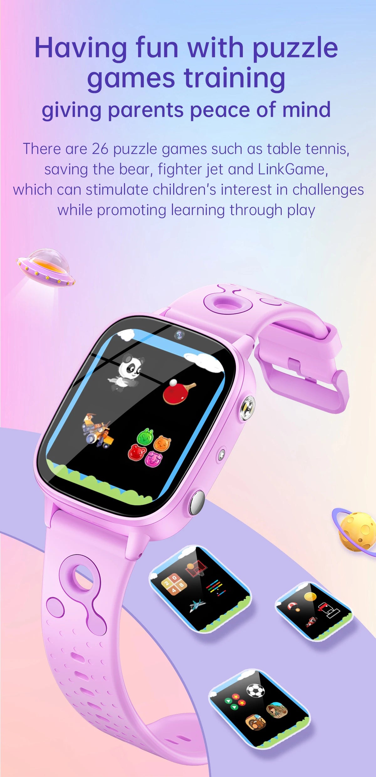 2025 New Kids Toy Game Watch HD Touch Screen Camera 26 Games Sleep Monitoring Alarm Clock Calculator Birthday Gift Boy Girl
