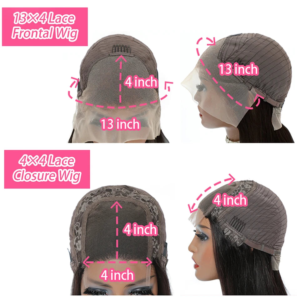 Bone Straight Wear And Go Glueless Bob Wigs For Women Ready To Go Human Hair Wigs 13x4 Lace Frontal Wigs Human Hair Natural 180%