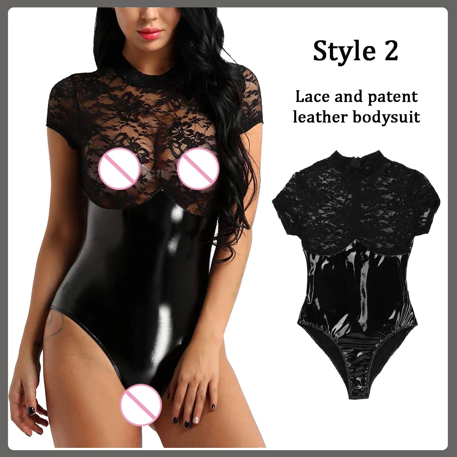 Sexy Women Lingerie Babydoll Underwear PU Leather Dress Erotic Lingerie Sex Costumes Erotic Dress Sex Clothes Dance Clubwear
