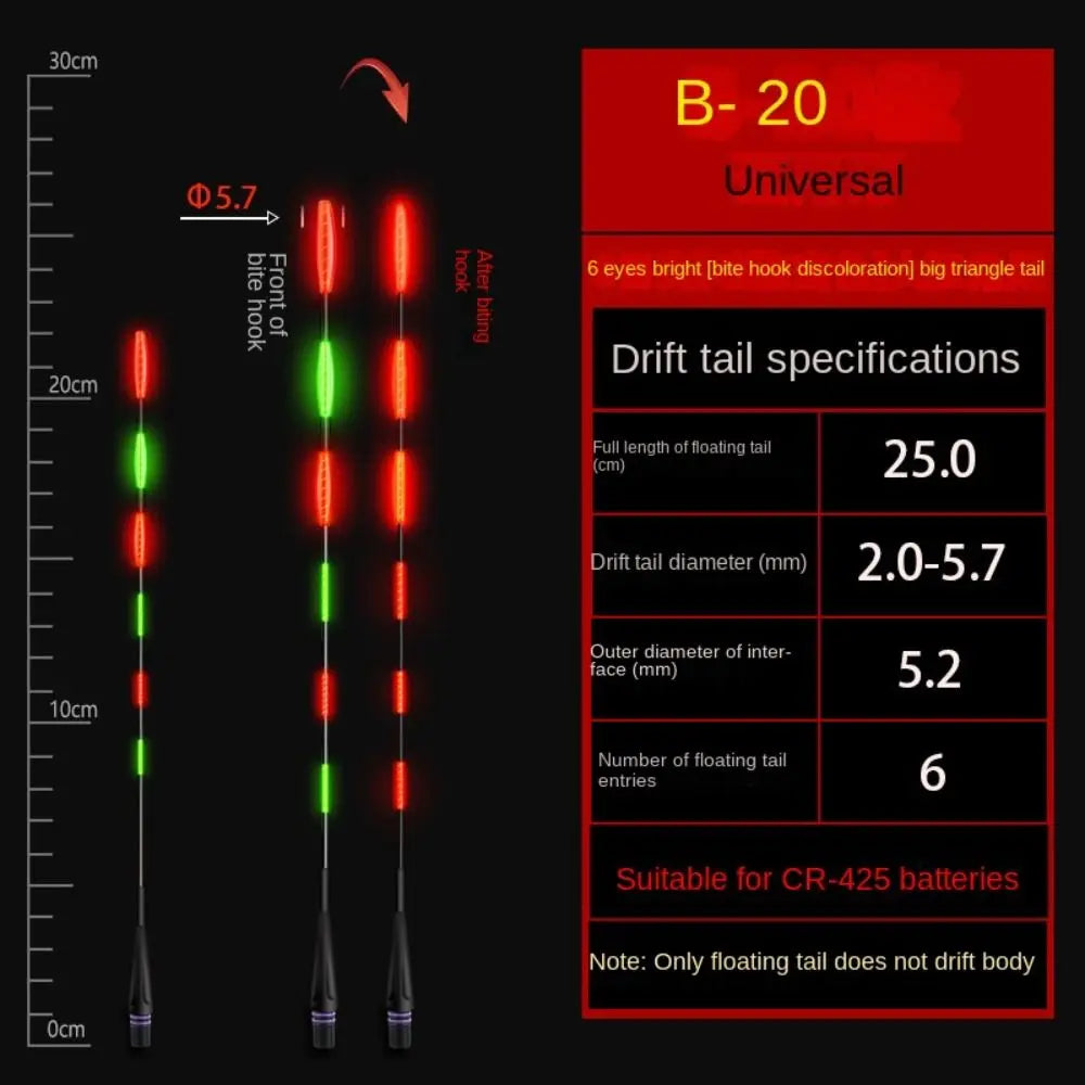 Super Bright Night Fishing LED Smart Gravity Induction Electronic Tail Drift Float  Luminous Ultra Sensitive Electronic Float