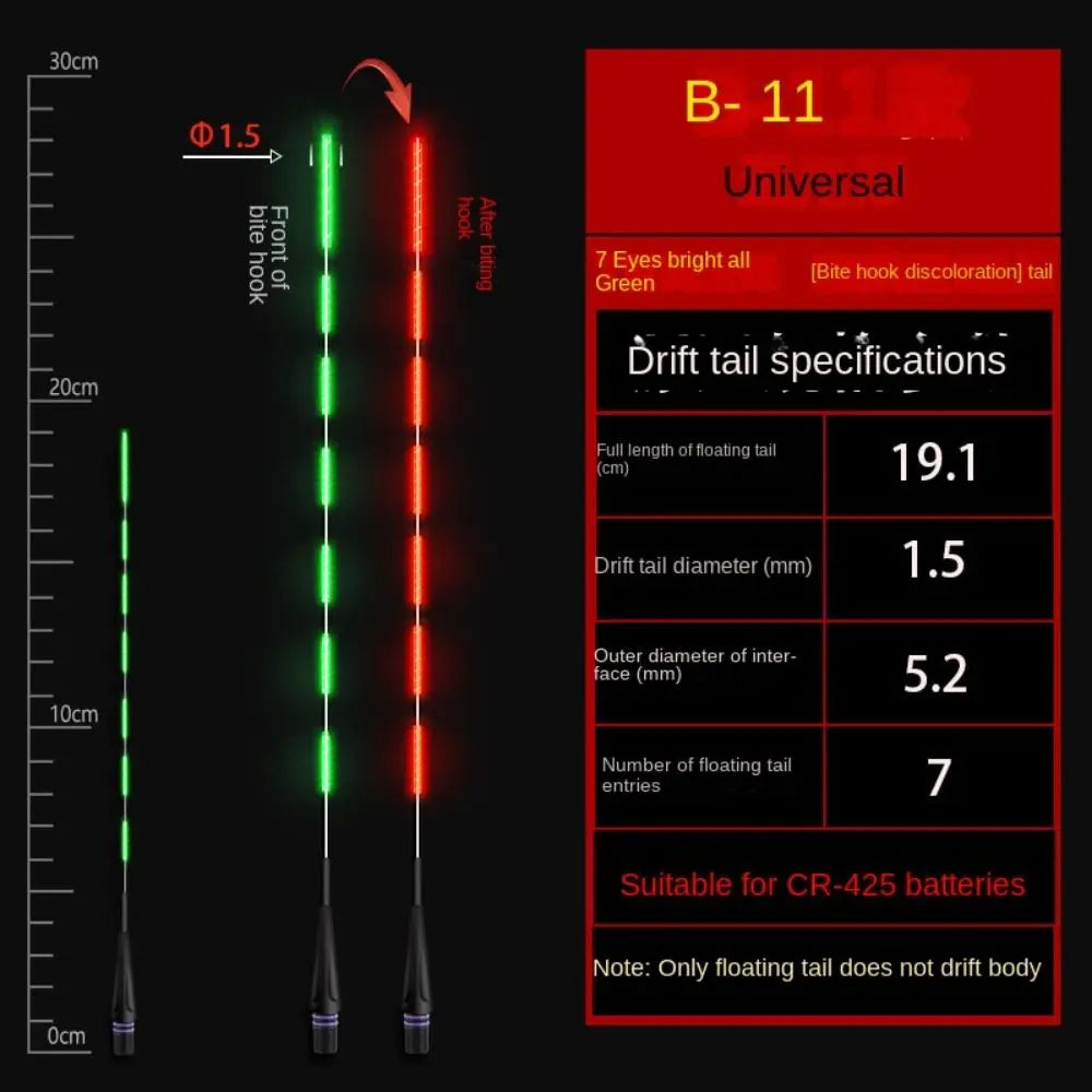 Super Bright Night Fishing LED Smart Gravity Induction Electronic Tail Drift Float  Luminous Ultra Sensitive Electronic Float