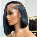 5x5 13x4 13x6 Bone Straight Bob Short Wigs Half Lace Front Wig Human Hair Vietnamese Raw Human Hair Lace Frontal Wig 250 Density