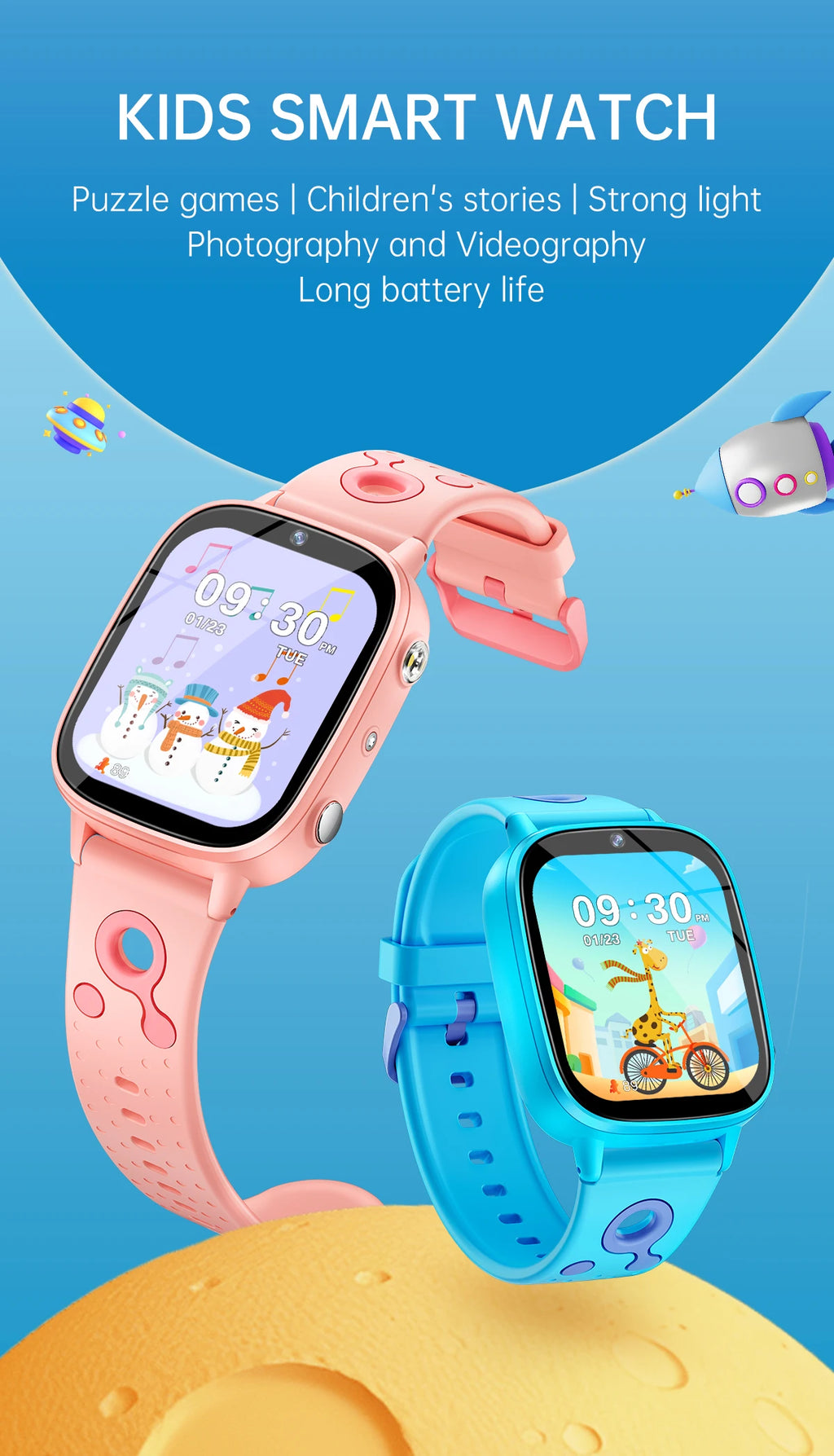 2025 New Kids Toy Game Watch HD Touch Screen Camera 26 Games Sleep Monitoring Alarm Clock Calculator Birthday Gift Boy Girl