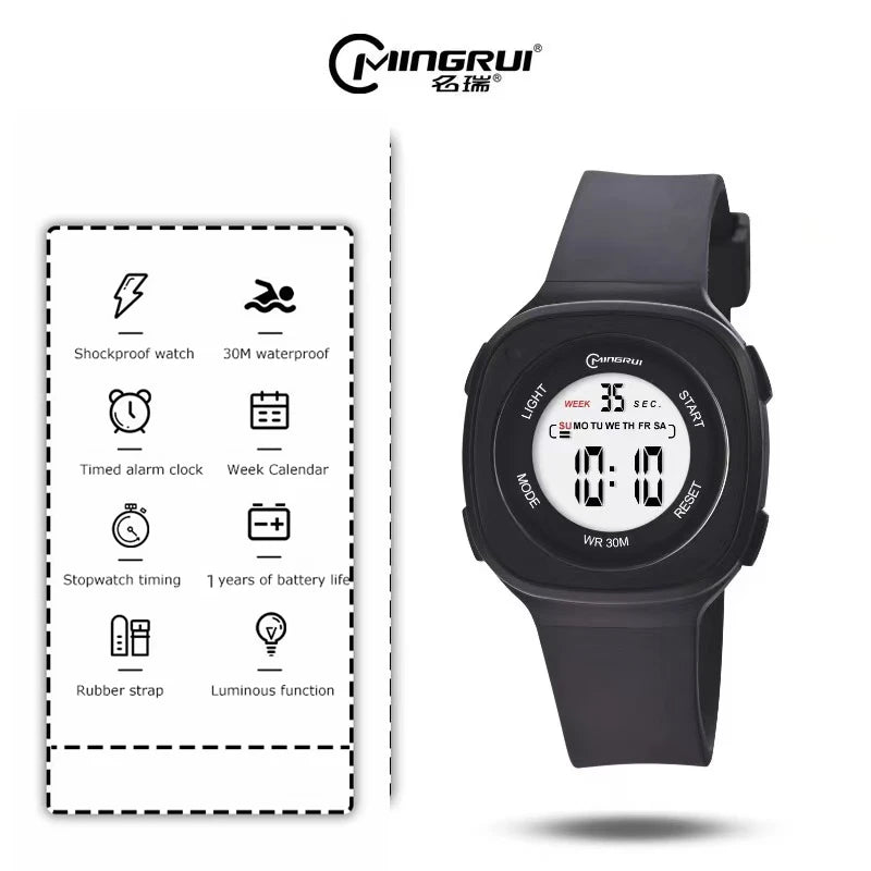 Children Watches Waterproof Purple Digital Kids Watch For Boys Girls Fashion Student Electronic Wristwatch Alarm Clocks