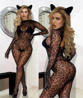 Sexy lingerie sexy bodycon dress fishnet Leopard print clubwear christmas perspective valentines day female lingerie gloves