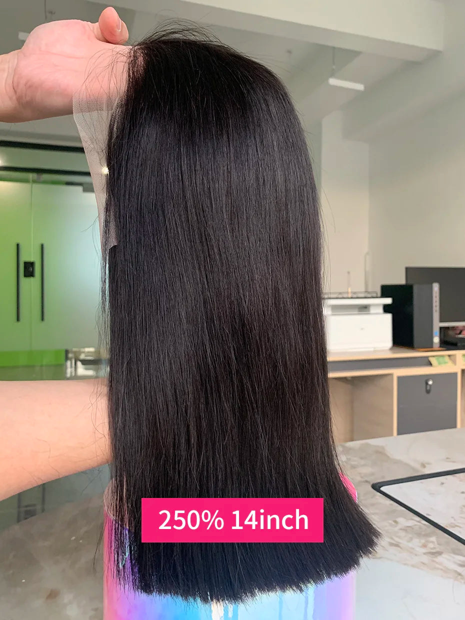 100 Raw Vietnamese Bone Straight 5x5 13x4 13x6 Glueless Wig Human Hair Ready to Wear Transparent Double Drawn Bob Wig Human Hair