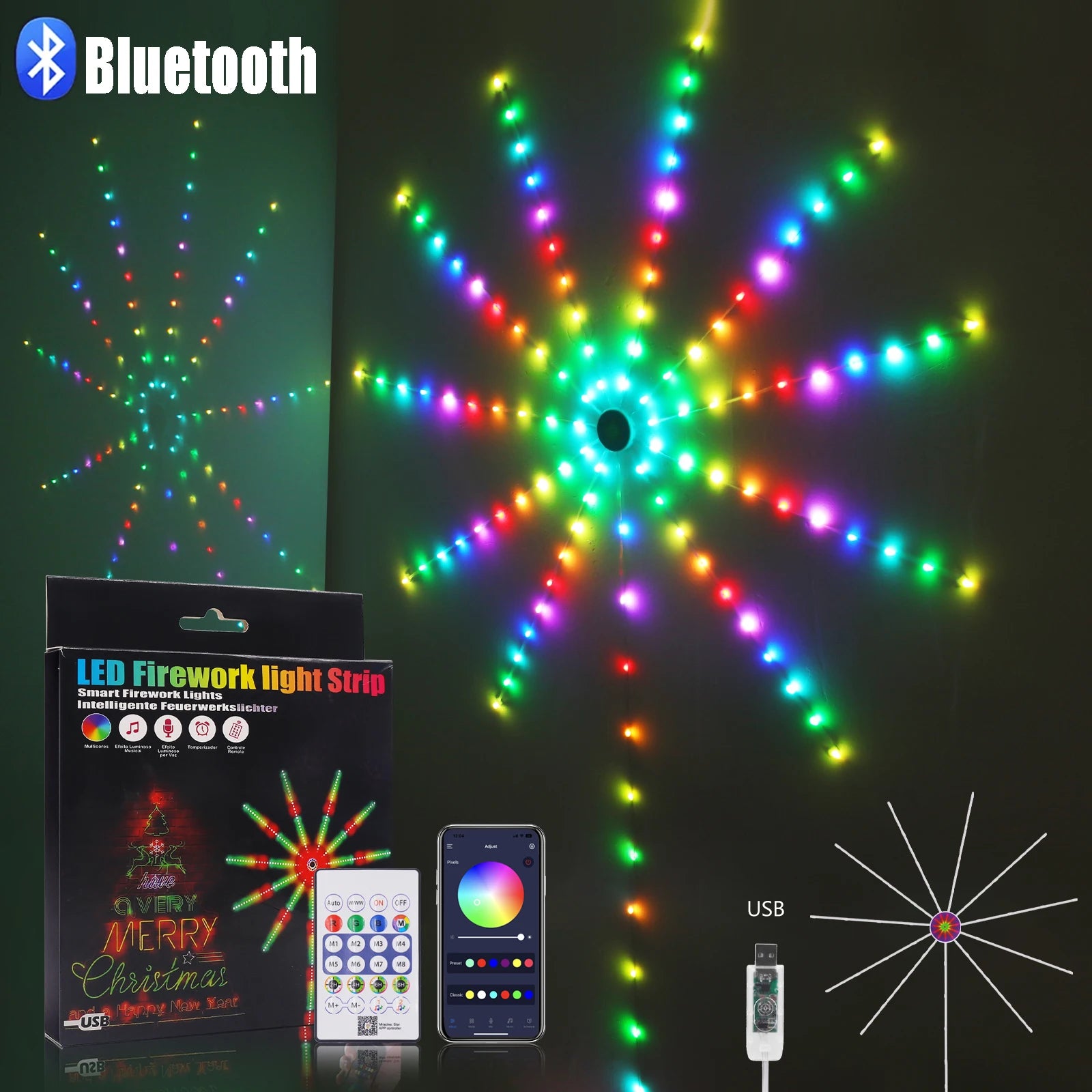 LED Strip Light RGB Bluetooth APP Control Symphony Light Wedding Party Bar Music Control Dream Festoon Lamp