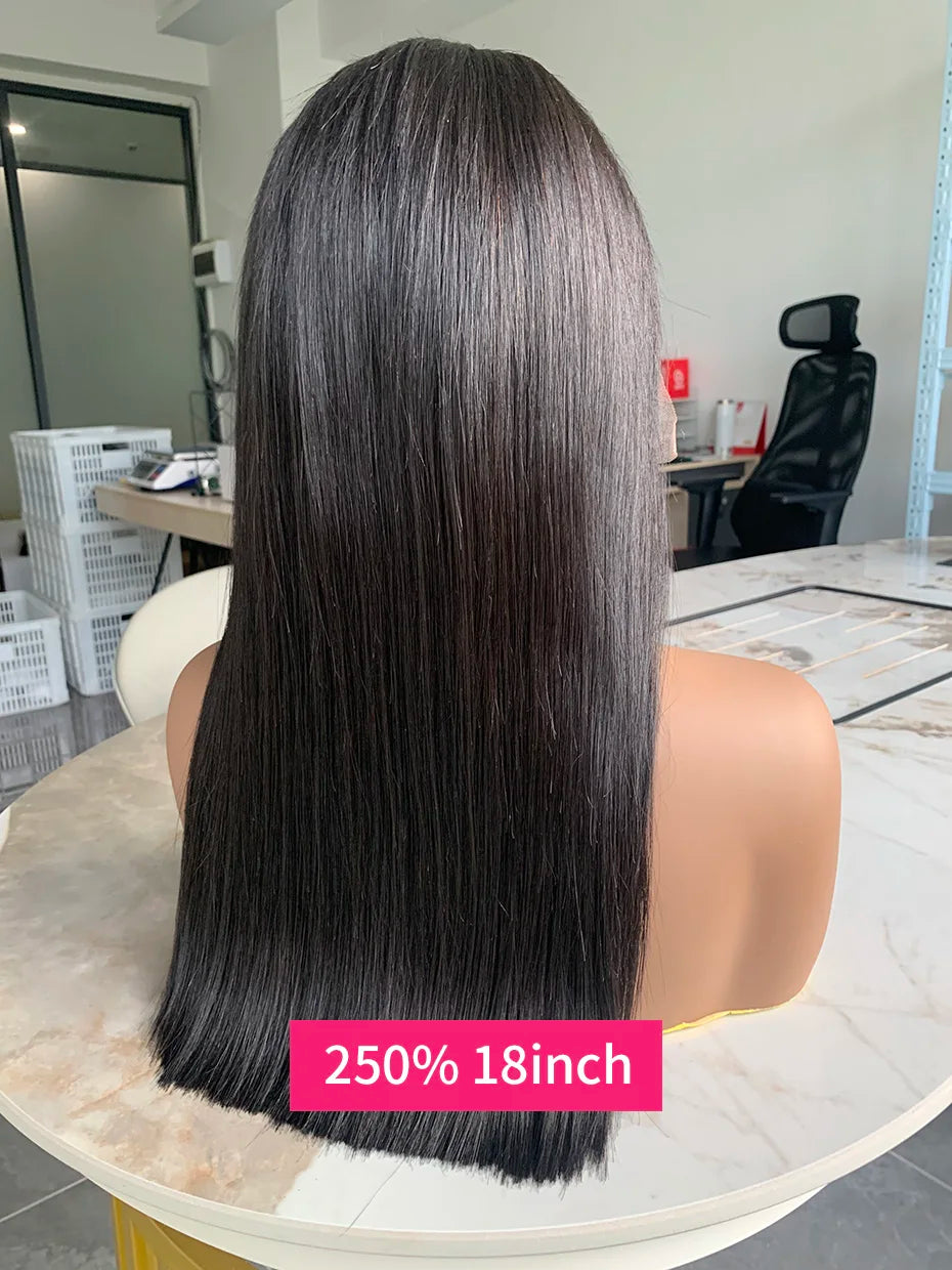 100 Raw Vietnamese Bone Straight 5x5 13x4 13x6 Glueless Wig Human Hair Ready to Wear Transparent Double Drawn Bob Wig Human Hair