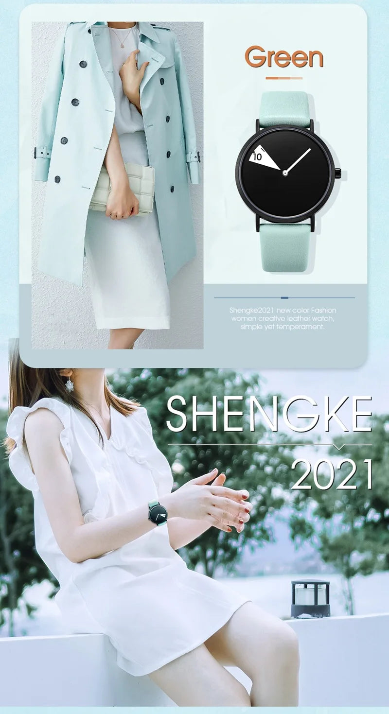 Women Watch Creative Wristwatch Ladies Watch Rotate  Leather Band Wristwatches Clock Montres Femme Reloj Mujer Relogio Feminino