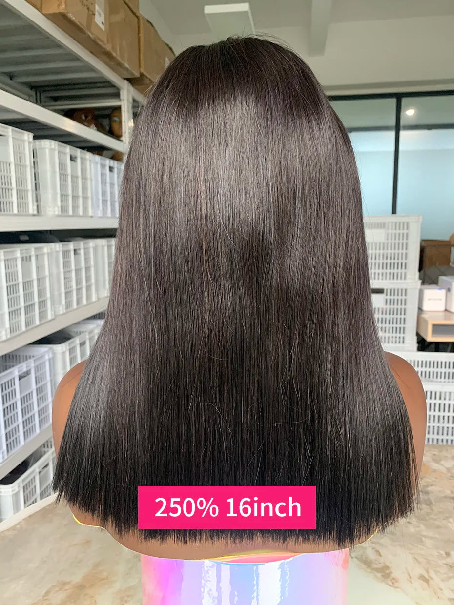 100 Raw Vietnamese Bone Straight 5x5 13x4 13x6 Glueless Wig Human Hair Ready to Wear Transparent Double Drawn Bob Wig Human Hair