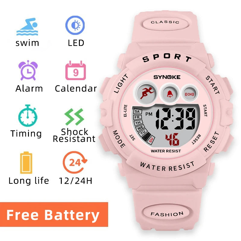 Waterproof Sport Children Watch LED Digital Kids Watches Luxury Electronic Watch for Kids Children Boys Girls Gifts