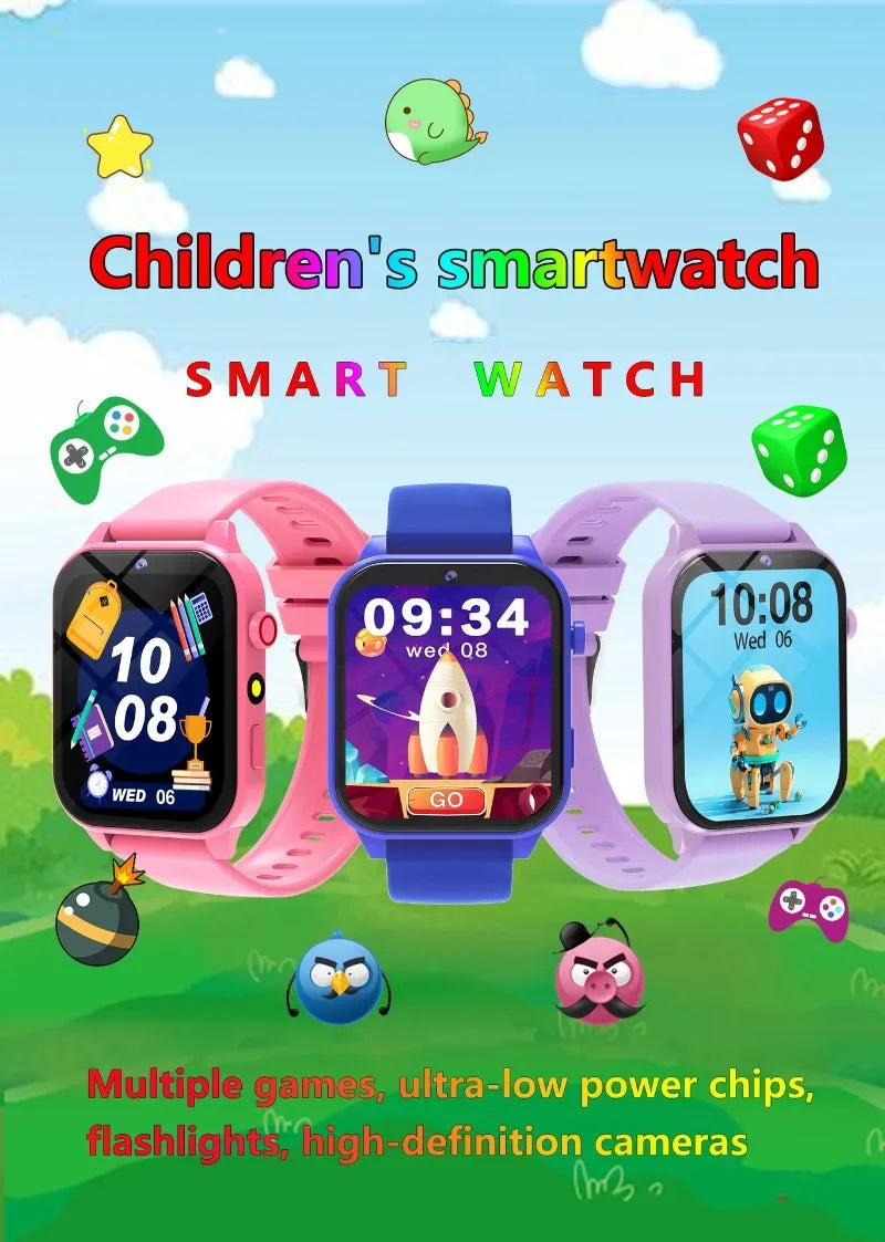 Children's Game Watch with Flashlight HD Color Screen Kids Bracelet Sleep Monitor Waterproof Smart Watch  Kids Birthday Gift
