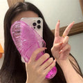 Funny Shoe Case Korean Cute 3D Crystal Slipper Phone Case For iPhone 15 14 13 12 11 Pro Max Kawaii Shockproof Back Cover Funda