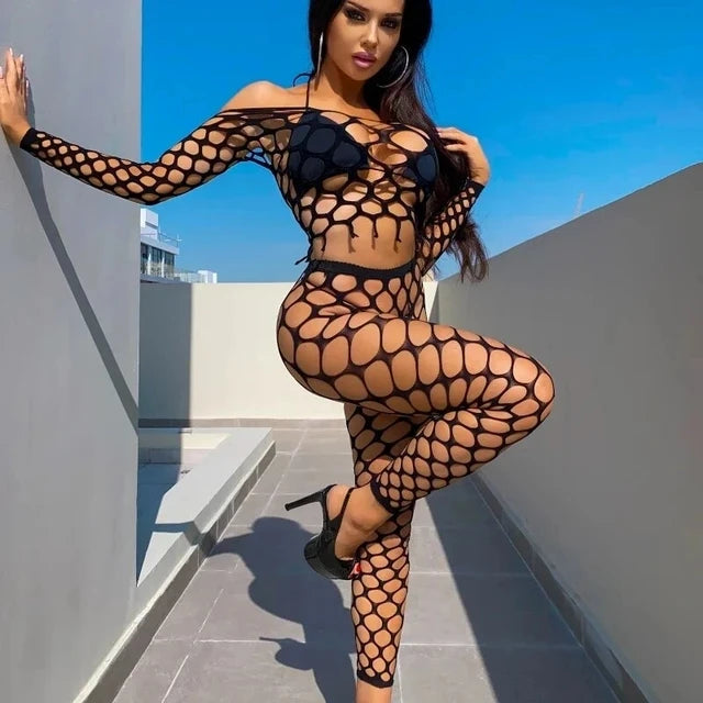 Sexy lingerie sexy bodycon dress fishnet clubwear christmas perspective valentines day female lingerie dresses Body stockings