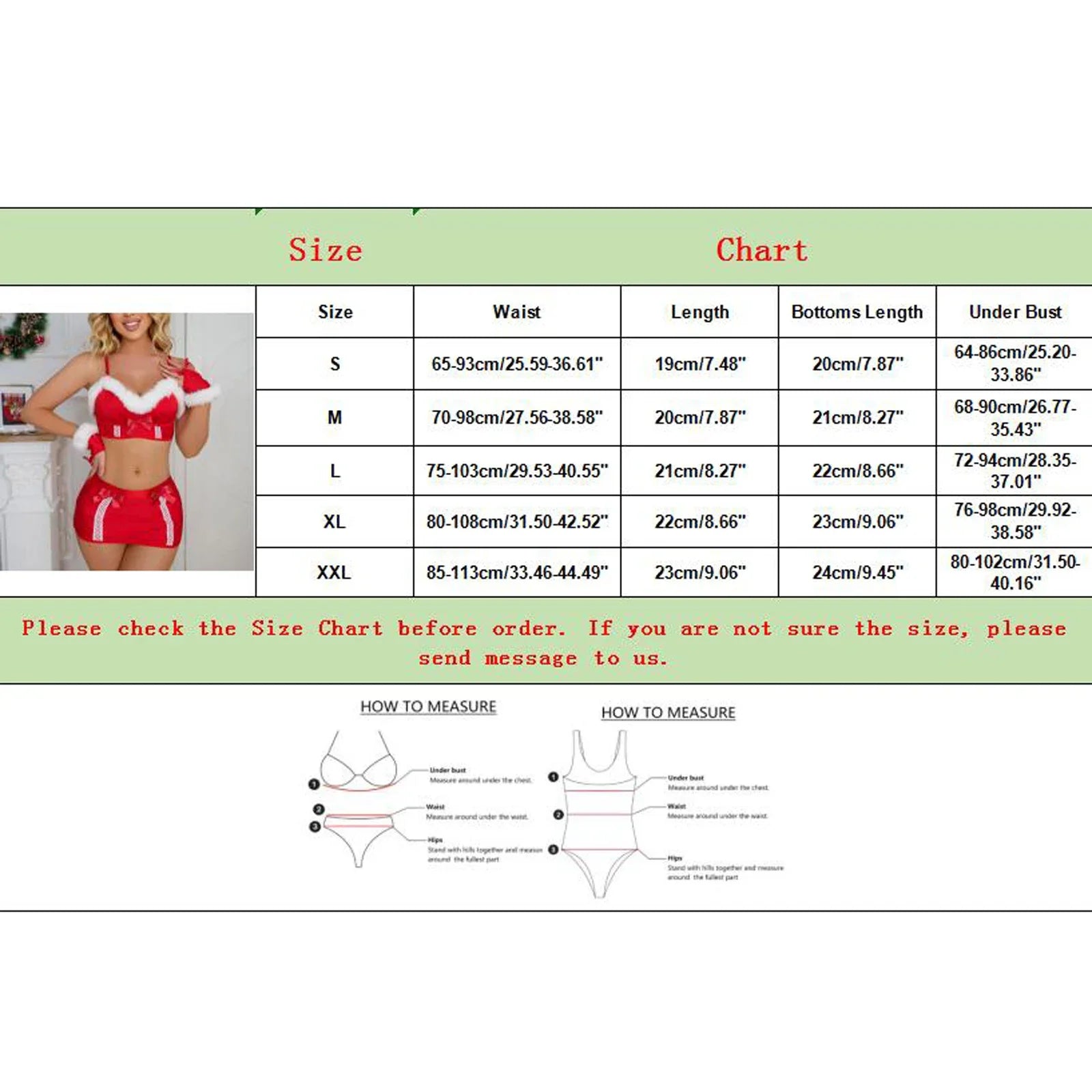 3pcs/set Christmas Cosplay Sexy Lingerie Uniform Erotic Bikini Villus Babydoll Lolita Costume Red Bow Furry Bra Santa Nightwear