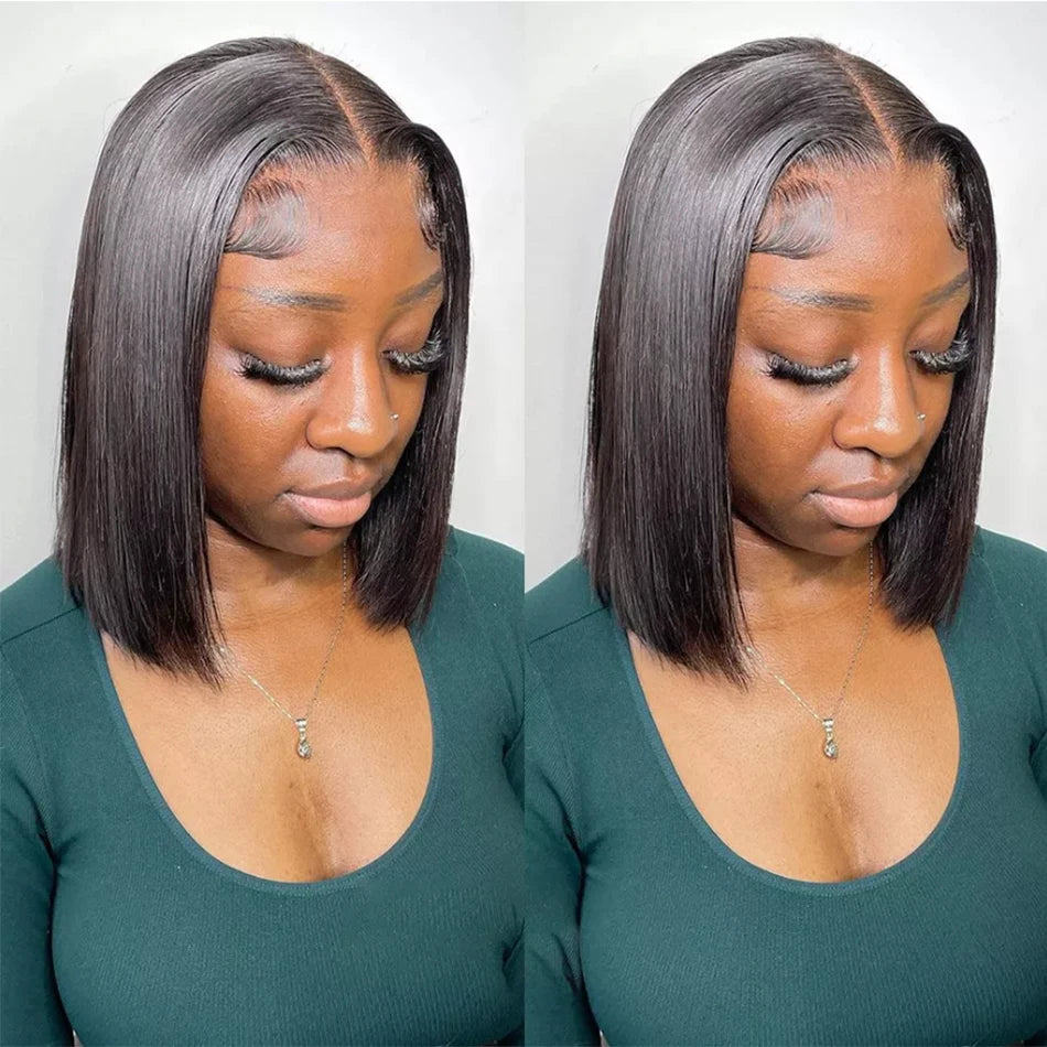 Bone Straight Bob Wig Lace Front Human Hair Wigs Pre Plucked HD Transparent Lace Frontal Wig 13x4 Frontal Wigs Isee Hair 180%