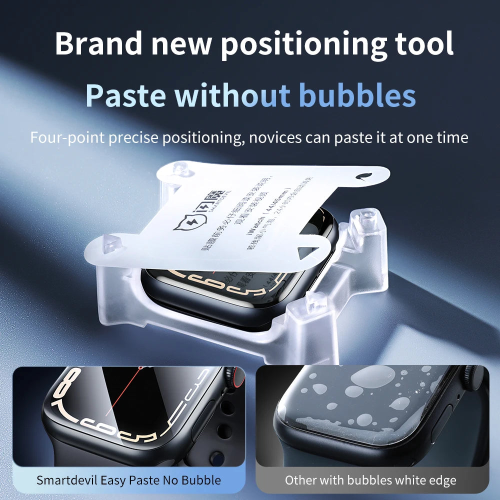 SmartDevil Full Glue Soft Film for iWatch 8 7 41mm 45mm SE 6 5 4 44mm 40mm iWatch Screen Protector HD Easy to Install