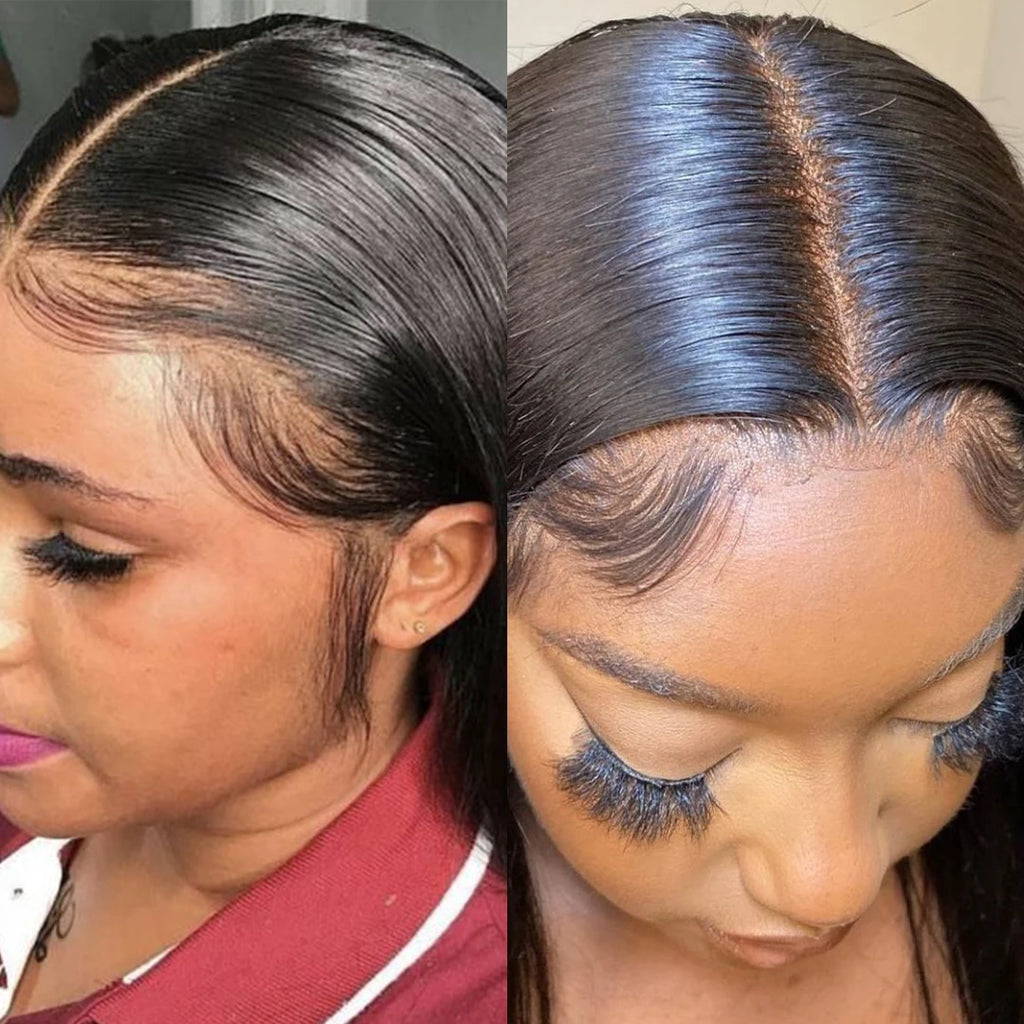 Bone Straight Bob Wig Lace Front Human Hair Wigs Pre Plucked HD Transparent Lace Frontal Wig 13x4 Frontal Wigs Isee Hair 180%