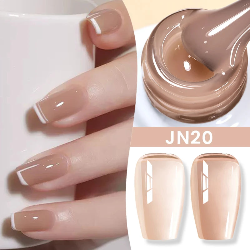 BORN PRETTY Jelly Nude Gel Nail Polish 10ml Light Pink Peach Translucent Color UV Light Cure Gel Varnish Nail Art DIY at Home
