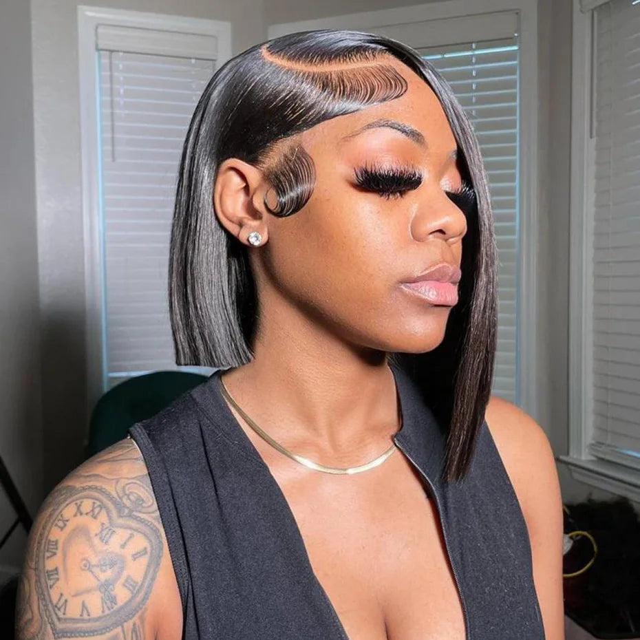 100 Raw Vietnamese Bone Straight 5x5 13x4 13x6 Glueless Wig Human Hair Ready to Wear Transparent Double Drawn Bob Wig Human Hair