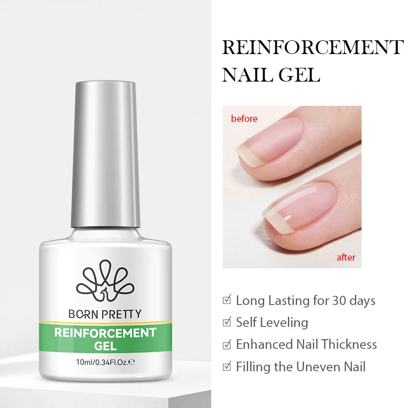 BORN PRETTY Jelly Nude Gel Nail Polish 10ml Light Pink Peach Translucent Color UV Light Cure Gel Varnish Nail Art DIY at Home