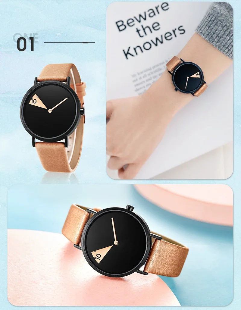 Women Watch Creative Wristwatch Ladies Watch Rotate  Leather Band Wristwatches Clock Montres Femme Reloj Mujer Relogio Feminino