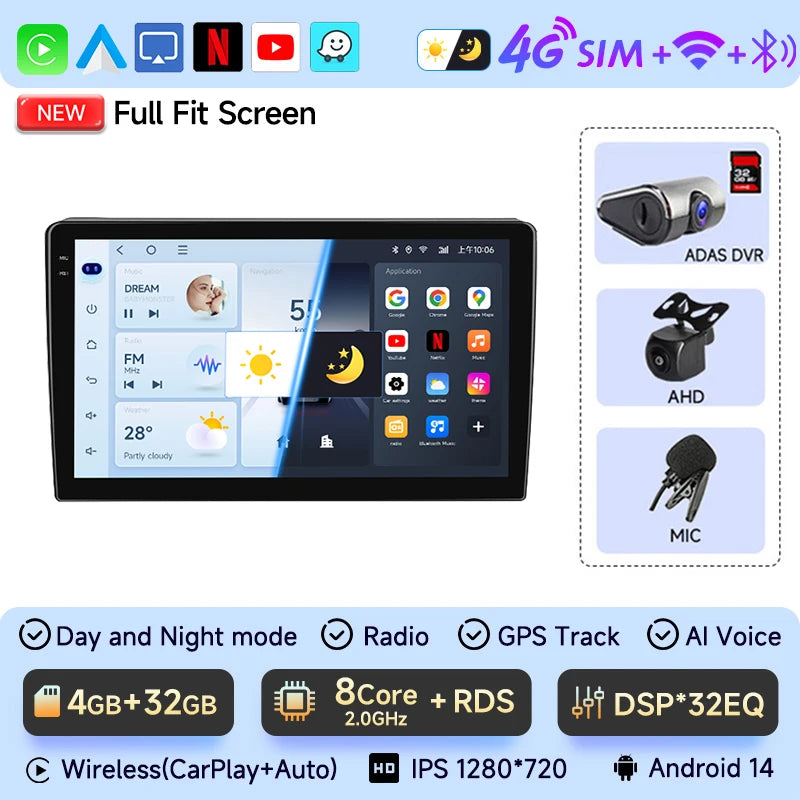 JIUYIN Car Radio For Citroen Berlingo B9 Peugeot Partner 2008 - 2019 wireless CarPlay Android Auto No 2 din 2din DVD