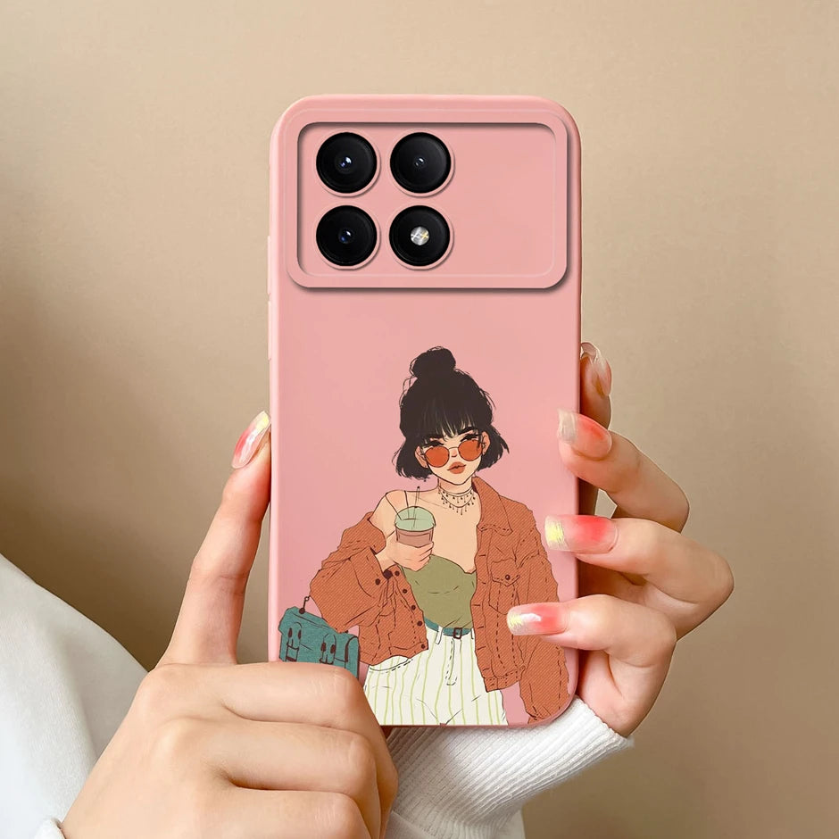 For Xiaomi Poco X6 Pro 5G Phone Case Cute Cartoon Cats Silicone Soft Protective Cover For XiaomiPocoX6 X 6 X6Pro 5G Bumper Coque