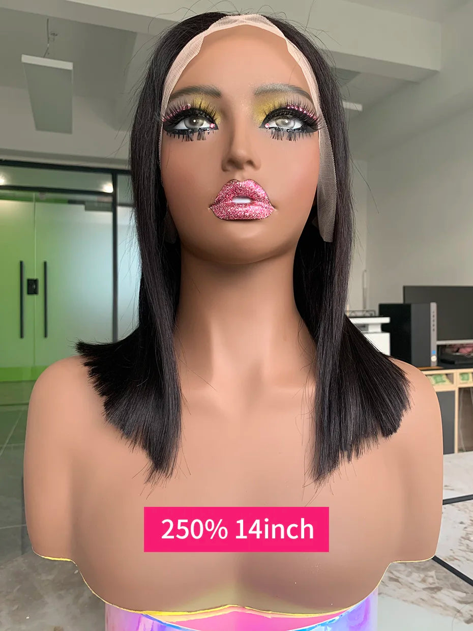 100 Raw Vietnamese Bone Straight 5x5 13x4 13x6 Glueless Wig Human Hair Ready to Wear Transparent Double Drawn Bob Wig Human Hair