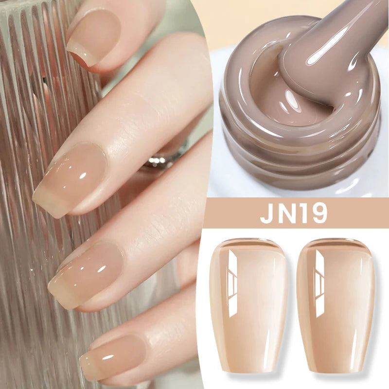 BORN PRETTY Jelly Nude Gel Nail Polish 10ml Light Pink Peach Translucent Color UV Light Cure Gel Varnish Nail Art DIY at Home