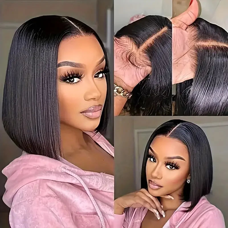 Bone Straight Bob Wig Lace Front Human Hair Wigs Pre Plucked HD Transparent Lace Frontal Wig 13x4 Frontal Wigs Isee Hair 180%