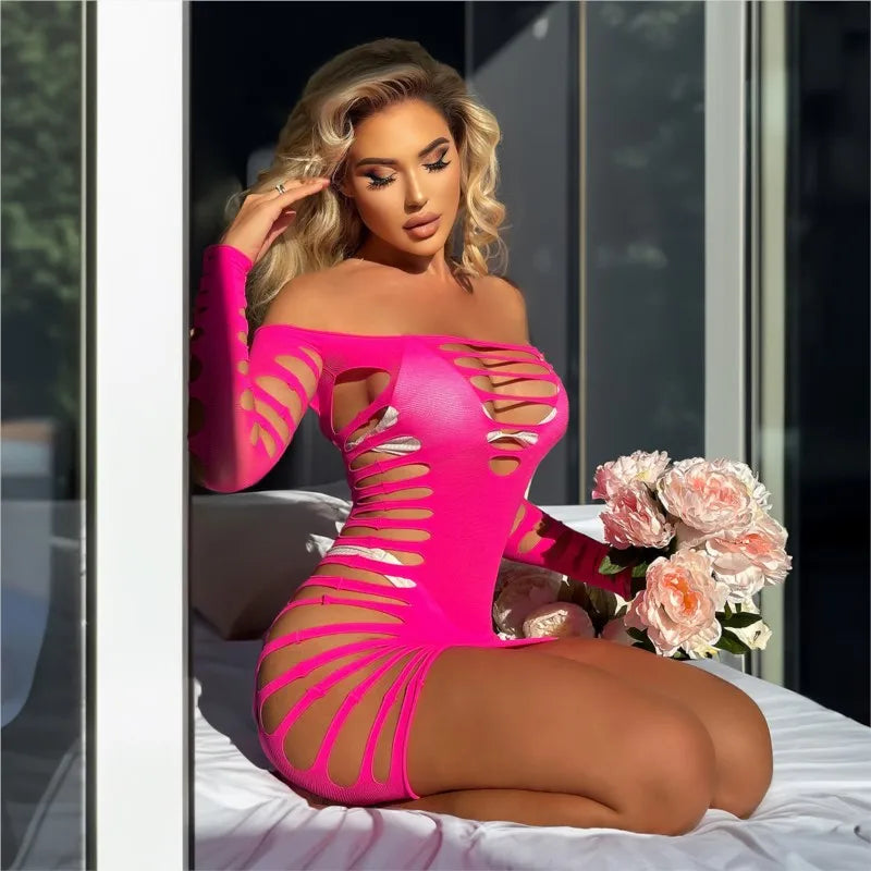 Dress Hollow top skirt with deep V-mesh and thin design Evening dresses Elegant gowns cheap clothes Sexy dresses Women's dress