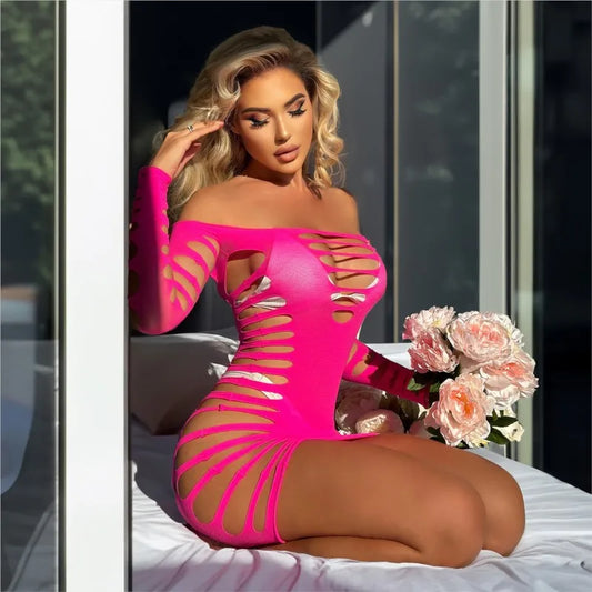 Dress Hollow top skirt with deep V-mesh and thin design Evening dresses Elegant gowns cheap clothes Sexy dresses Women's dress