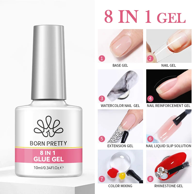 BORN PRETTY Jelly Nude Gel Nail Polish 10ml Light Pink Peach Translucent Color UV Light Cure Gel Varnish Nail Art DIY at Home