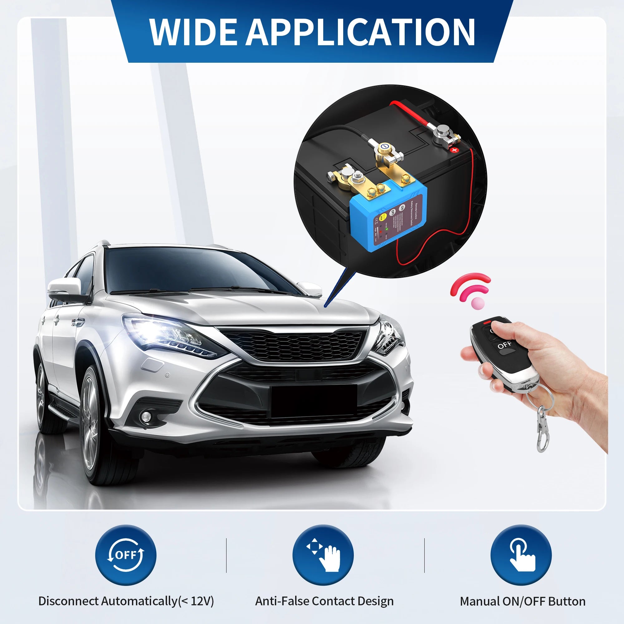 Kill Switch 12V 240A Remote Battery Disconnect Switch Automatic Power Shut Off Switchs Remote Control Switch for Auto Car Truck