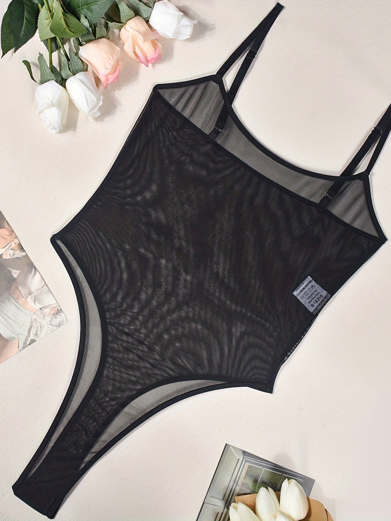 Sultry Thin Shoulder Strap Bodysuit - Seamless, Lingerie-Free, Underpants-Free Design - Womens Sexy, Comfortable, Body-Hugging Clothing for a Night Out