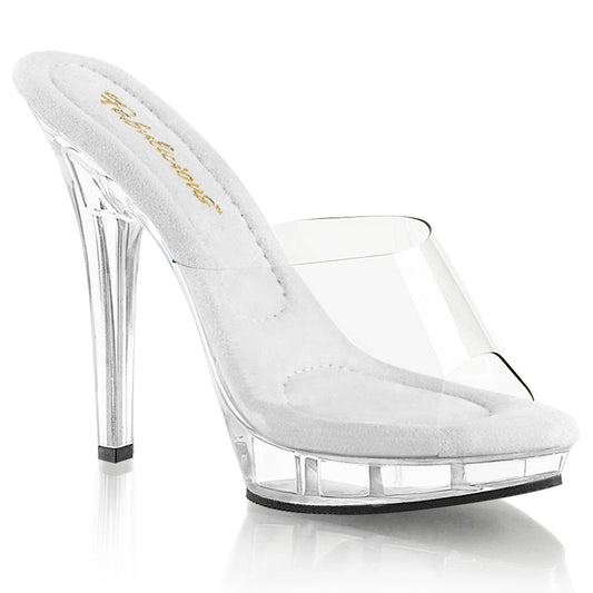 Fabulicious Clear Platform Heels for women  transparent high heels with 5-inch heel and cushioned sole, perfect for fashion events, performances, and special occasions.